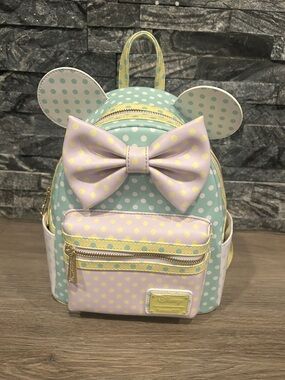 NWT Loungefly Disney Minnie Mouse Pastel Polka Dot Mini Backpack